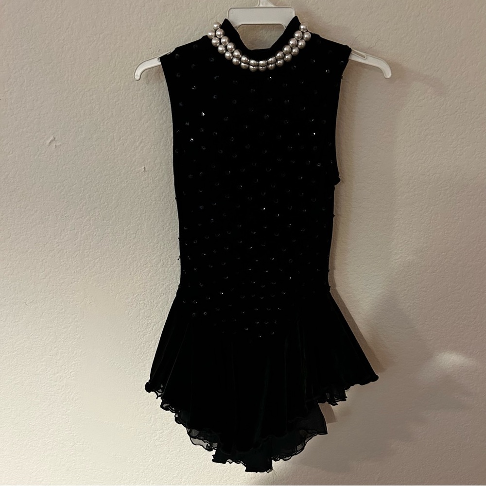 Black velvet Competition skating dress
